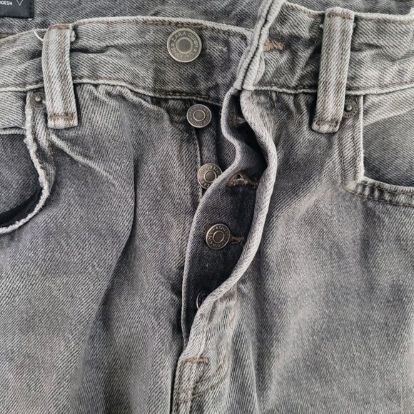 Zara Grey 100% Cotton Denim Button Fly Straight Leg Jeans Size 30 (28x30) - Picture 14 of 15